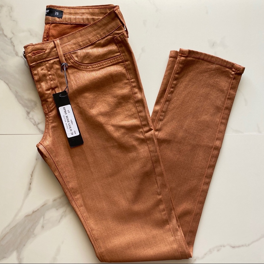 Just USA skinny jean. Glitter rose gold.